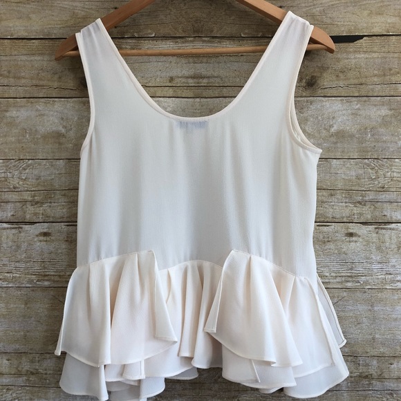 1. State Cream Peplum Tank - Picture 3 of 8